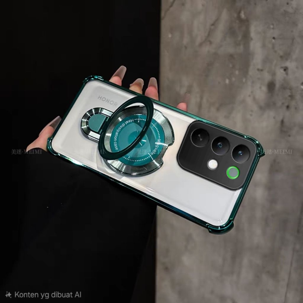 Magsafe เคสใสสําหรับ Realme C85 ซิลิโคน STANDING IRING holder