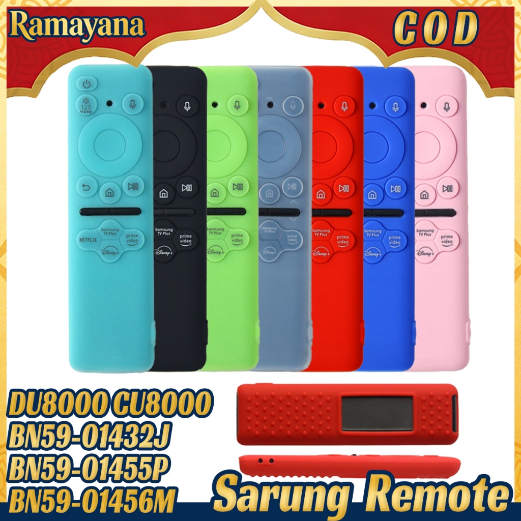 ซิลิโคนนุ่มทีวีฝาครอบ Samsung Solarcell TV Remote Case Protector สําหรับ DU8000 CU8000 BN59-011432J 