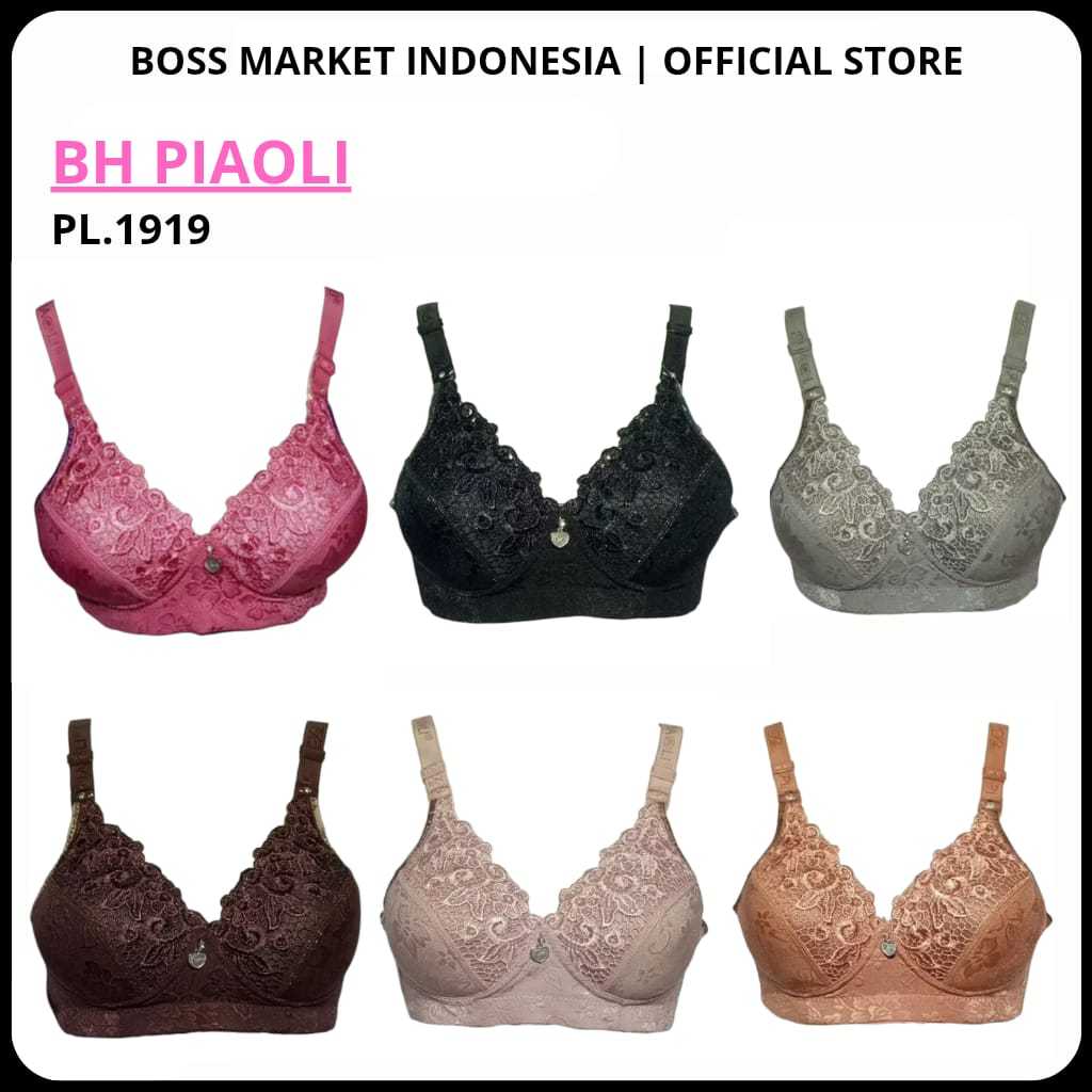 PIAOLI Import Premium Bra 3 Hooks [Wireless] - Pianoli Womens Bra PL917 PL19 Cup B Medium Foam Size 