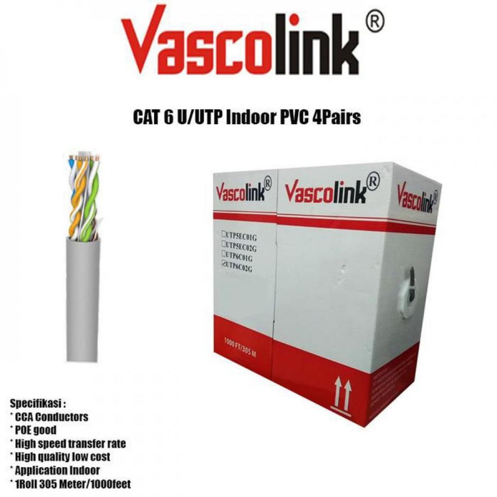 Vascolink Cat6 Lan Cable / Original Type Cat 6 UTP Cable Meter