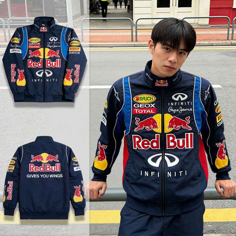 GTY F1 Red Bull Racing Jacket เย็บปักถักร้อย Bomber Vintage Men Cool กีฬา Windbreaker Jacket