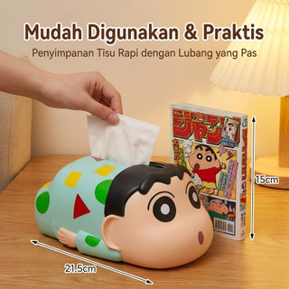 Kotak Tisu Karakter Crayon Shinchan Tidur Lucu – Tempat Tisu Multifungsi Dekorasi Meja PlayFunPlanet