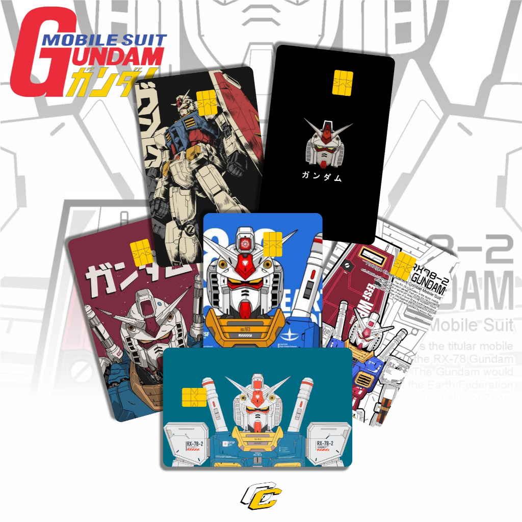 สติ๊กเกอร์การ์ด PROTECTOR SKIN CARD ATM DEBIT CREDIT CARD KTP E-MONEY STICKER GUNDAM MOTIF