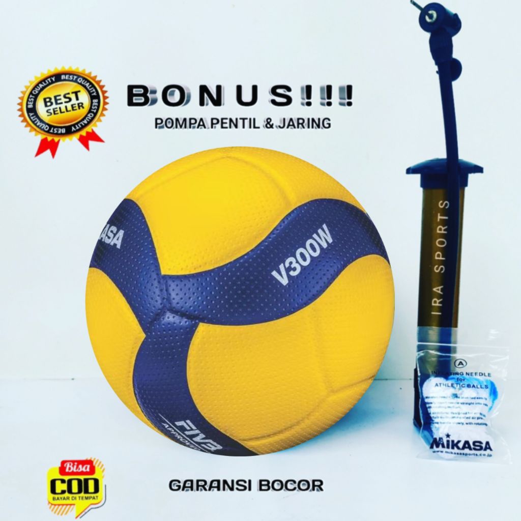 Mikasa Volleyball V300W Original Mikasa Volleyball Original Size 5 วัสดุนุ่ม