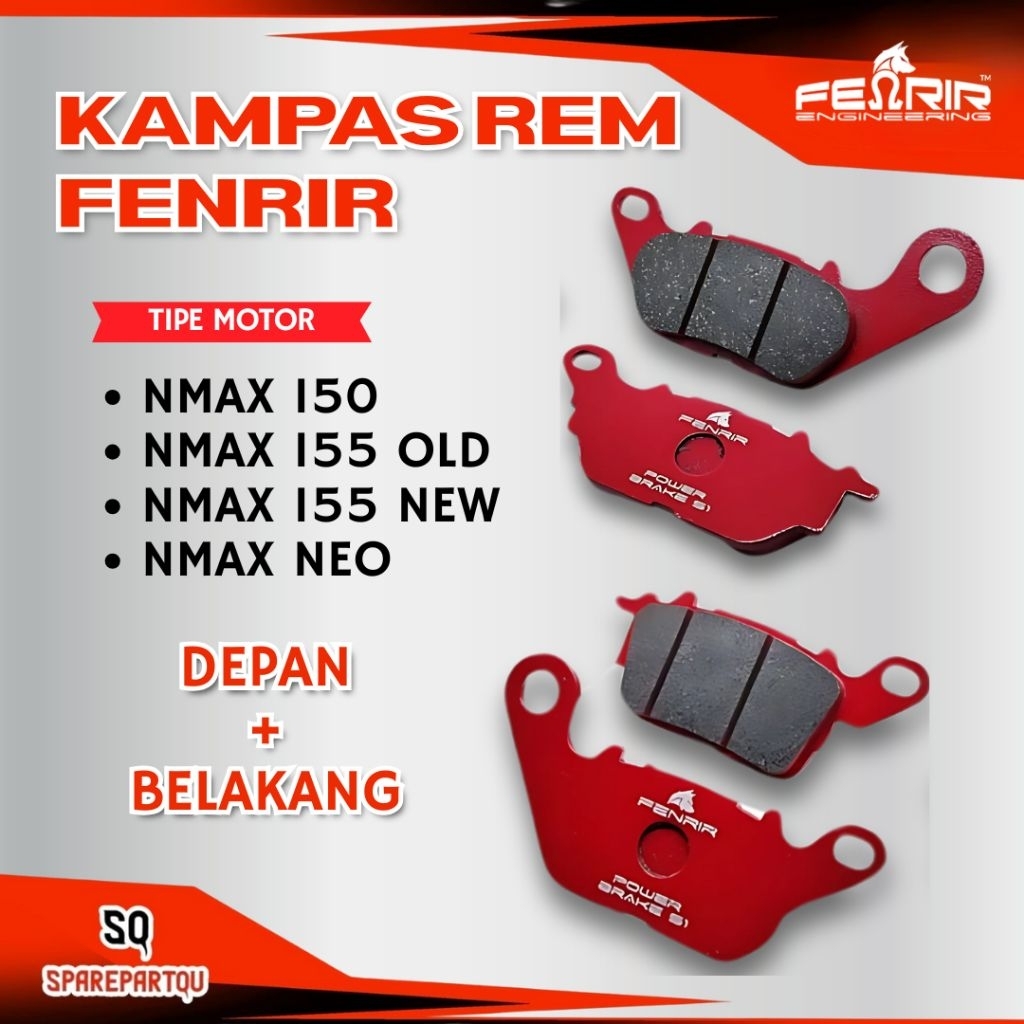 แพ็คเกจผ้าเบรค Nmax Old New Nmax Neo Aerox Alpha Lexi 155 Dispad ผ้าเบรค FENRIR Ceramic Fusion Brake