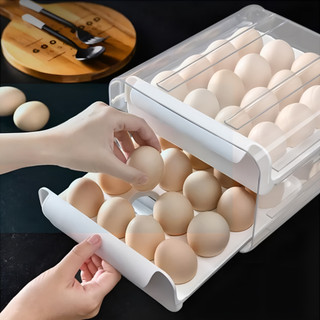 LOCOOK Tempat Telur 2 Tingkat Egg Storage Box Organizer / Rak Telur 2 Susun Kotak Telur / Box Penyimpanan Telor Rak Serbaguna