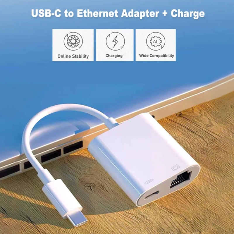 อะแดปเตอร์ HP USB-C to LAN 100Mbps + การชาร์จ - Type C ถึง RJ45 Ethernet พร้อมการชาร์จอย่างรวดเร็วสํ