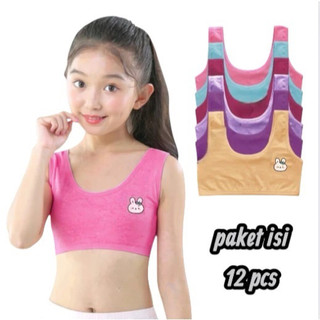( COD )PROMO 12 Pcs Miniset Motif Anak Remaja SD/SMP Bra Miniset Remaja usia 9 - 14 tahun