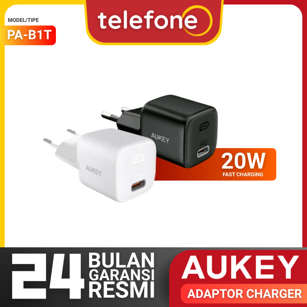 AUKEY PA-B1T 20W Type C อะแดปเตอร์ชาร์จ GAN PD 3.0 ชาร์จเร็วรองรับ IOS และ Android