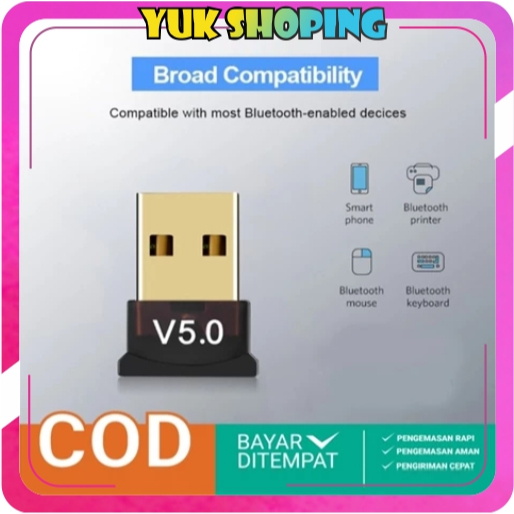 YUKSHOPING ตัวรับสัญญาณบลูทูธ PC / Bluetooth USB Dongle 5.0 / Bluetooth Dongle PC / Bluetooth PC R13
