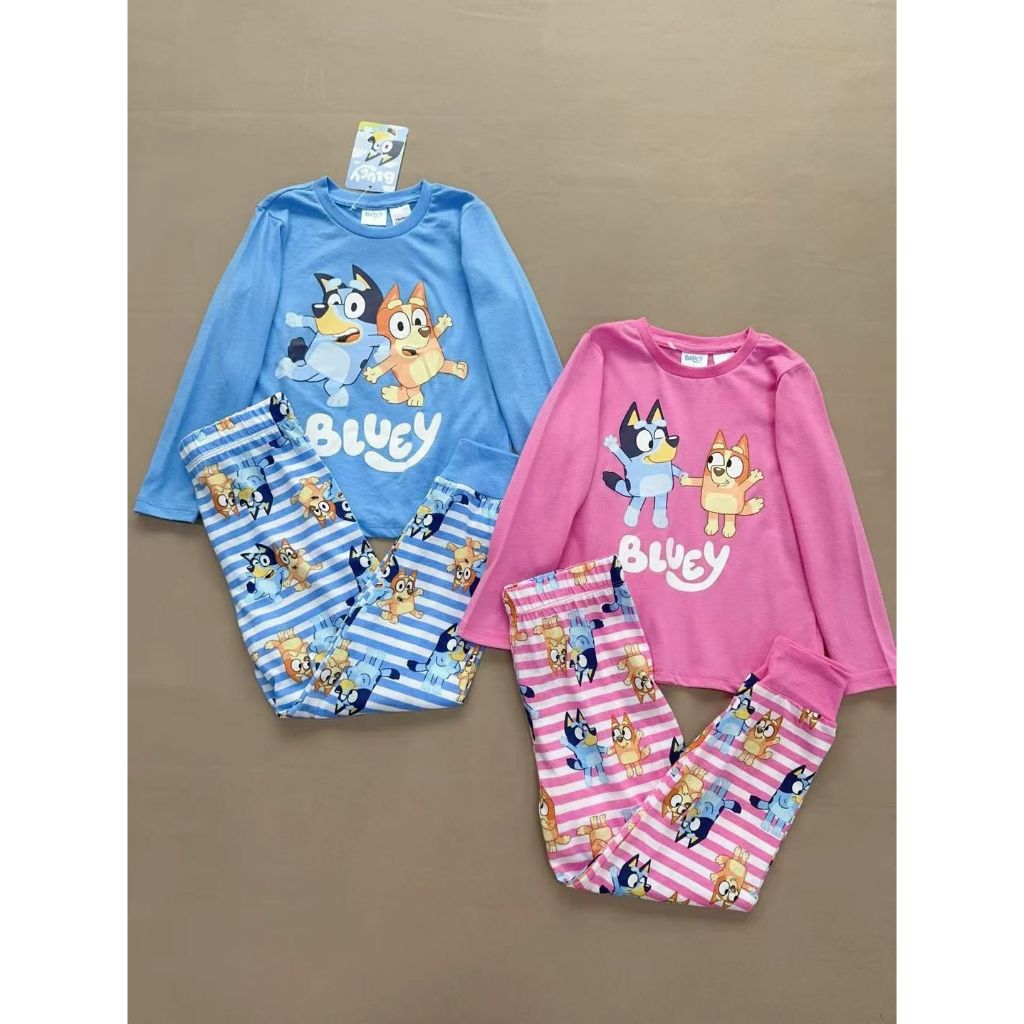 Blu*y PJ Set Kids | ไซส์ 1-7y | พีชม่วงฟ้าชมพู | ชุดนอนเด็ก | Babyharper K13 K30