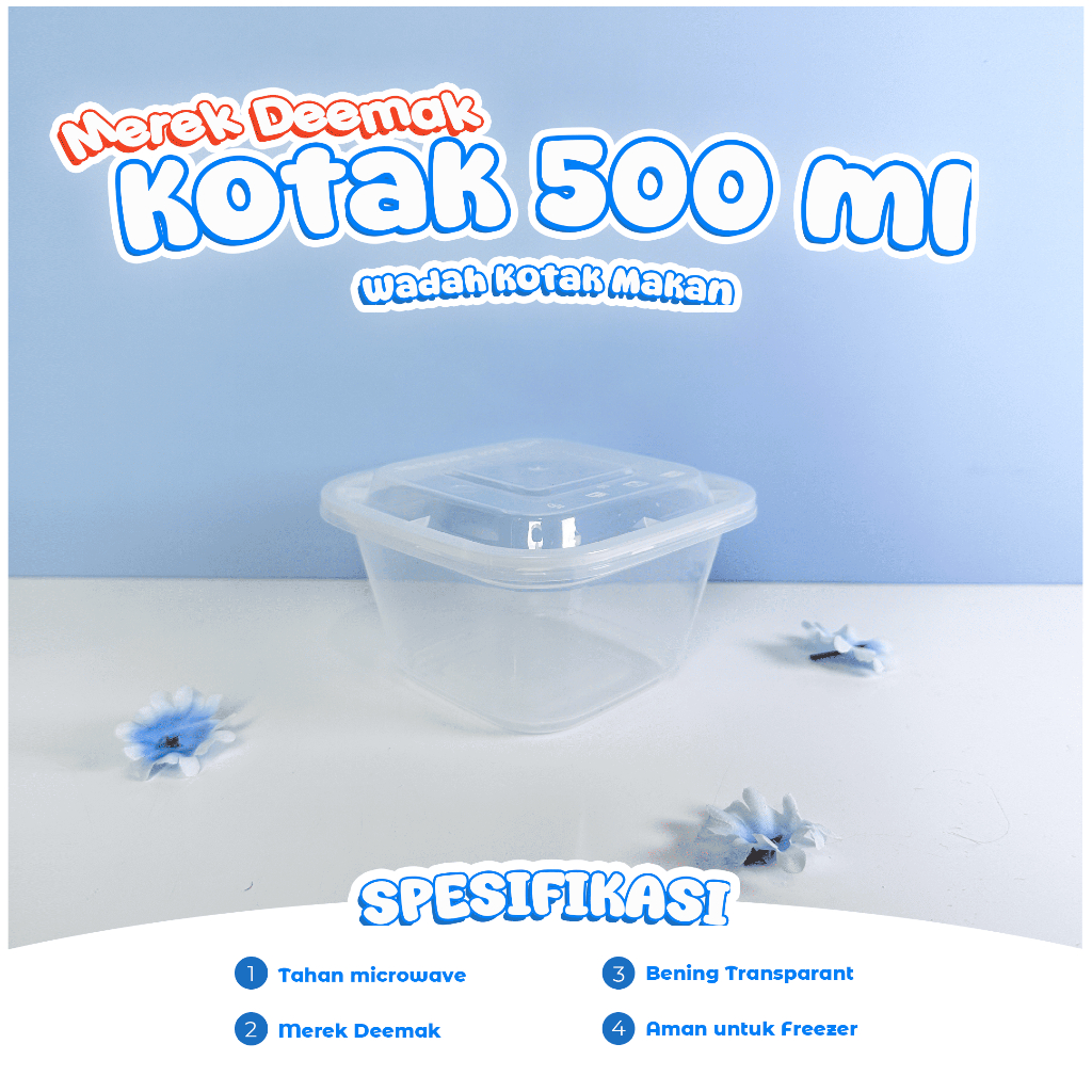 Thinwall DM Box 500 ml เนื้อหา 25 ชิ้น / กันแตก / Thinwall DeMak / สี่เหลี่ยม / SQ