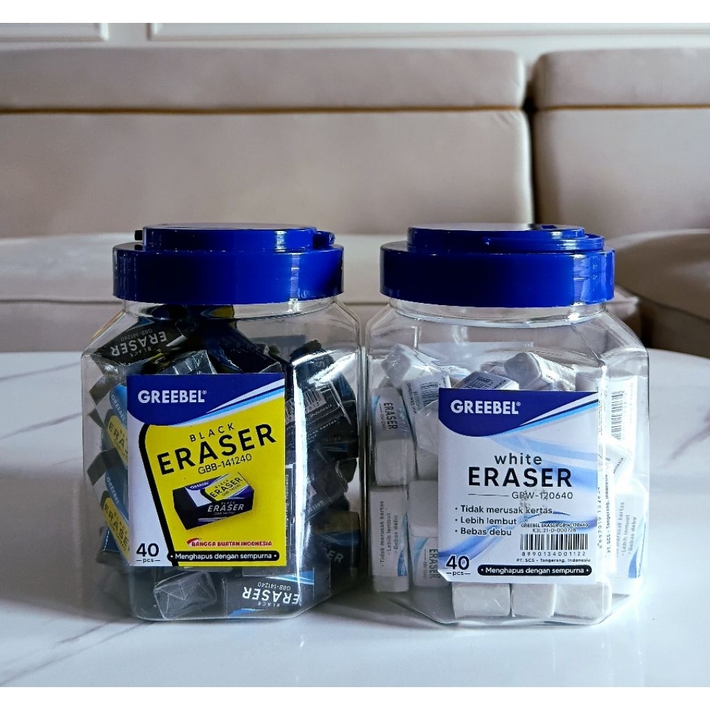(JAR) ERASER / SMALL GREEBEL ERASER BLACK / WHITE