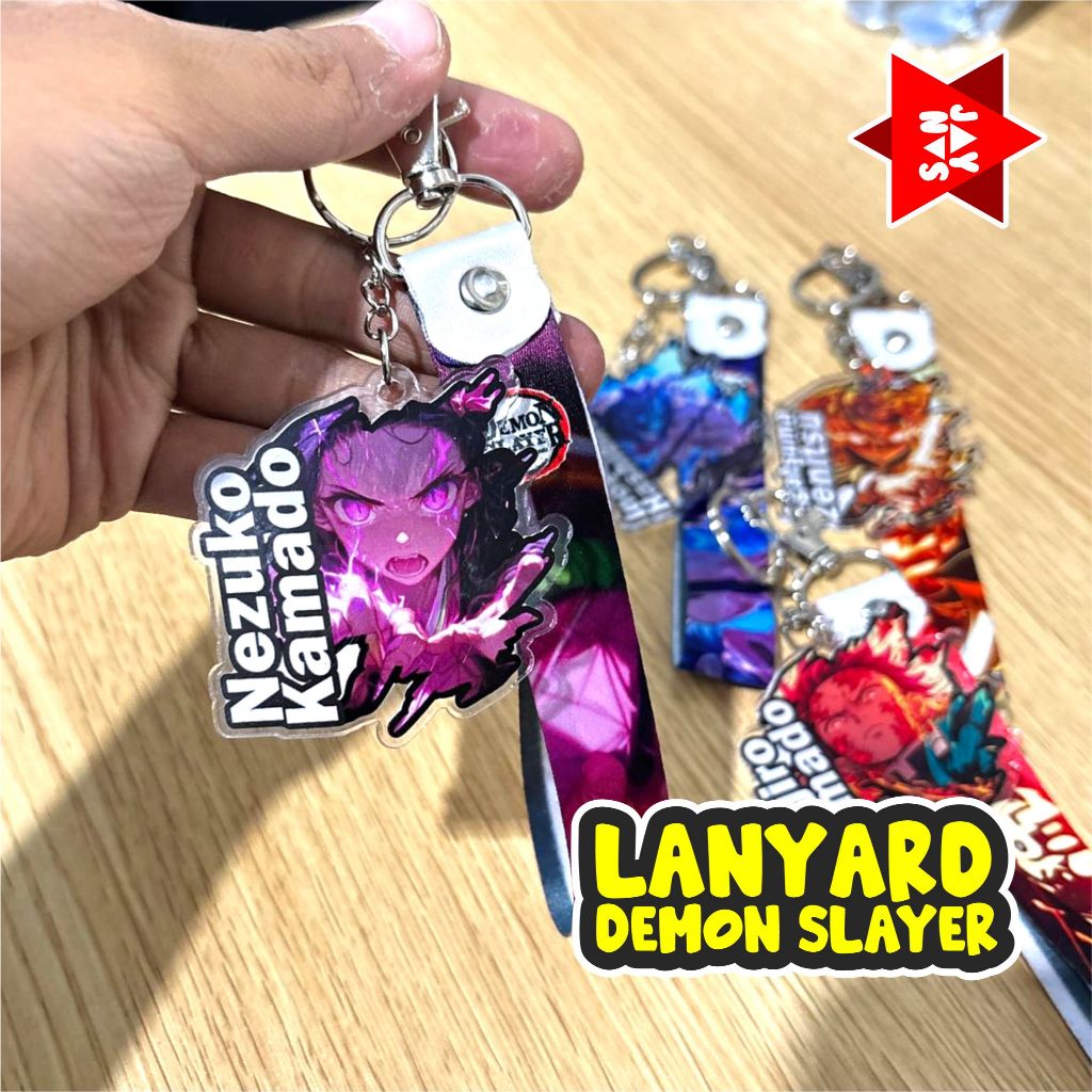 DEMON SLAYER LANYARD พวงกุญแจน่ารัก UNIQUE LANYARD พวงกุญแจ NEZUKO TANJIRO ZENITSU