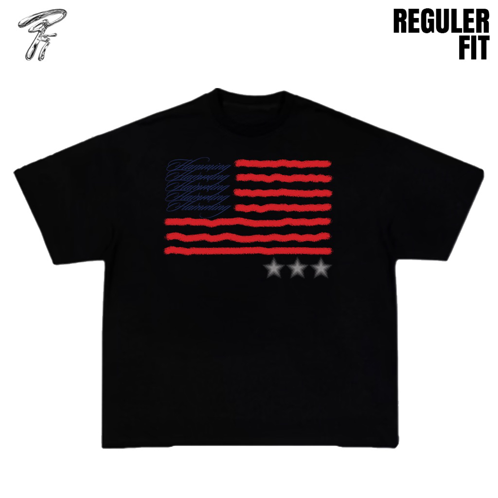 KATUN Flaming Studio - เสื้อยืด America Fl4g - ผ้าฝ้ายหวี 20s หนา