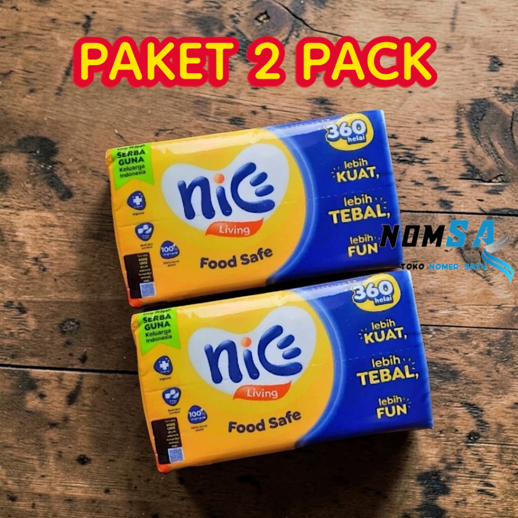 PACKAGE 2 PACK NICE กระดาษเช็ดหน้า 180 แผ่น 2 ชั้น 360 แผ่น กระดาษเช็ดหน้า SOFT