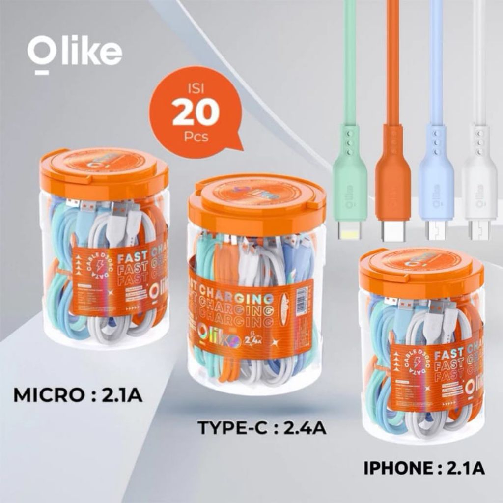 OlyIKE D306 M,C,L Original CABLE (1 กระปุก มี 20 ชิ้น) (รองรับการชาร์จที่รวดเร็ว)