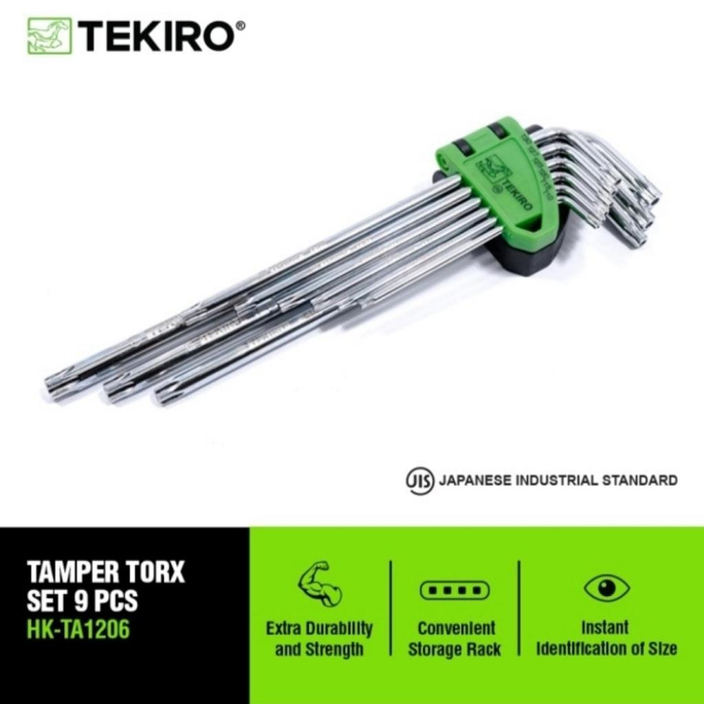 TEKIRO 9 ชิ้น TORX L-WRENCH SET พร้อม HOLES / STAR L-WRENCH SET / เครื่องมือ - เครื่องมือ