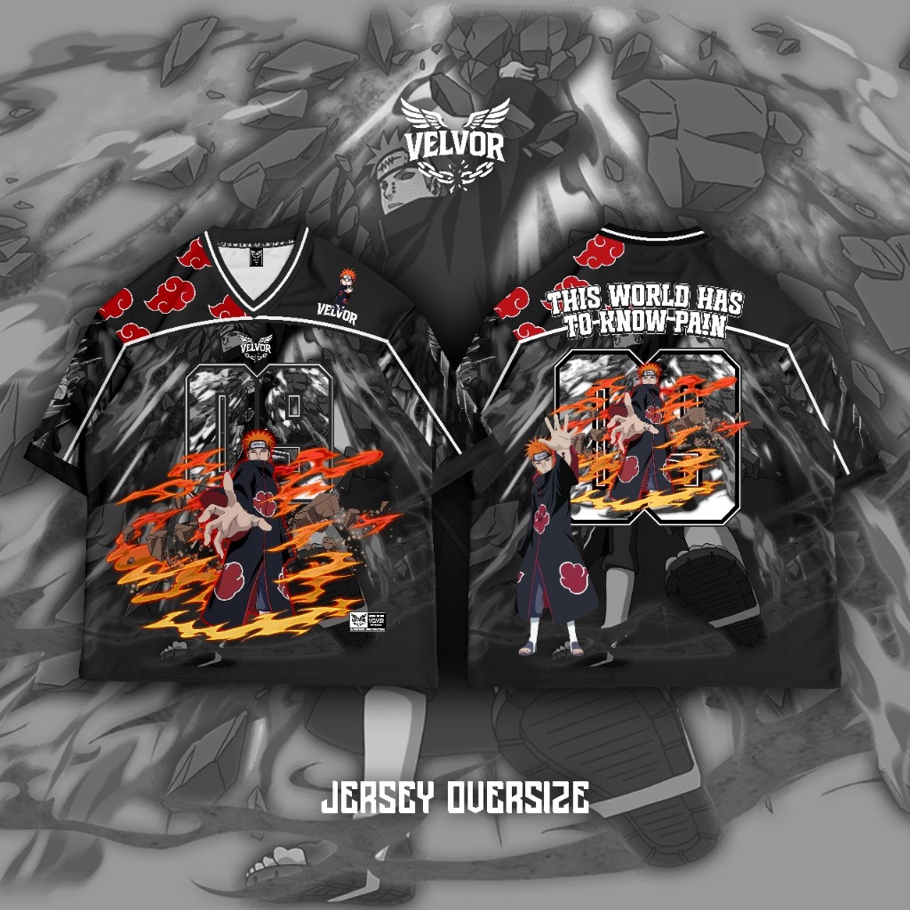 JERSEY ANIME ZY09PAIN - JERSEY AKATSUKI 09 SERIES NUMBER - JERSEY CHILDREN 5 - 10 ปี REGULAR DRYFIT