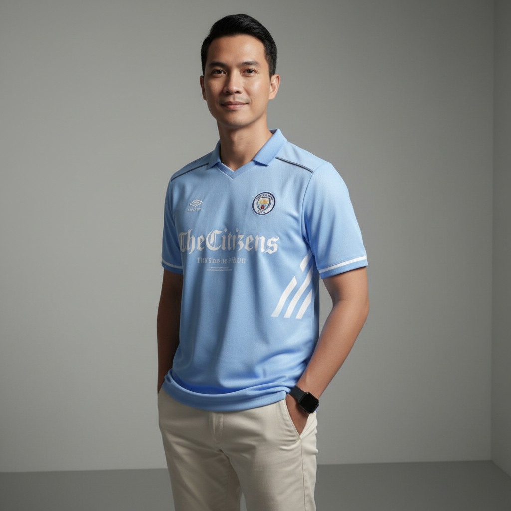 City Home Fans version เสื้อฟุตบอล Mancity ล่าสุดวัสดุนูน