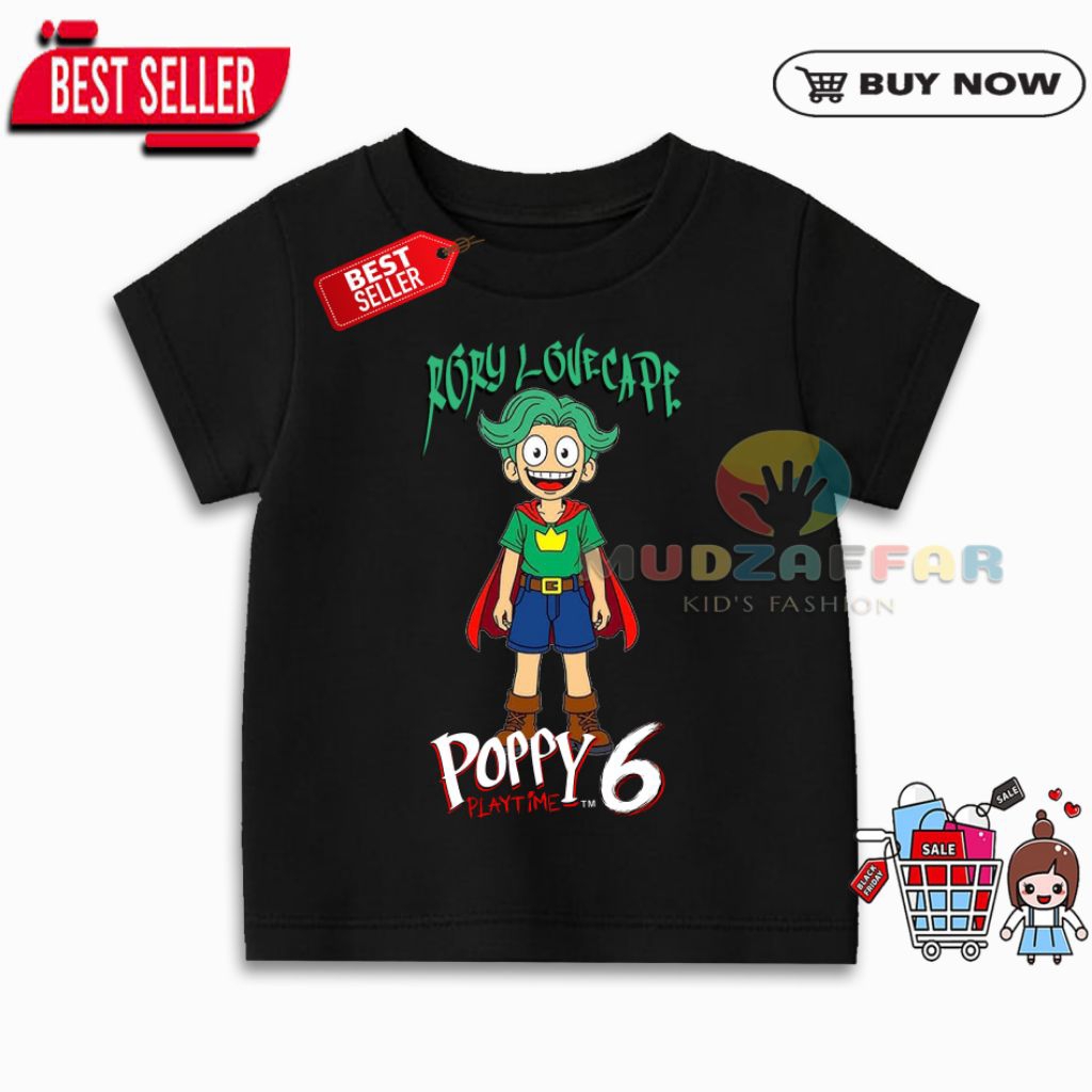 RORY LOVECAPE POPPY PLAYTIME CHAPTER 6 CHILDRENS เสื้อยืด POPPY PLAYTIME RORY LOVECAPE