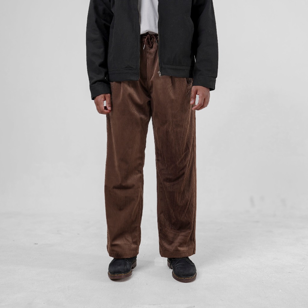 House of Smith Mens Long Corduroy Pants - Louis Corduroy Relax Pants สีน้ําตาล - Long Relax Pants