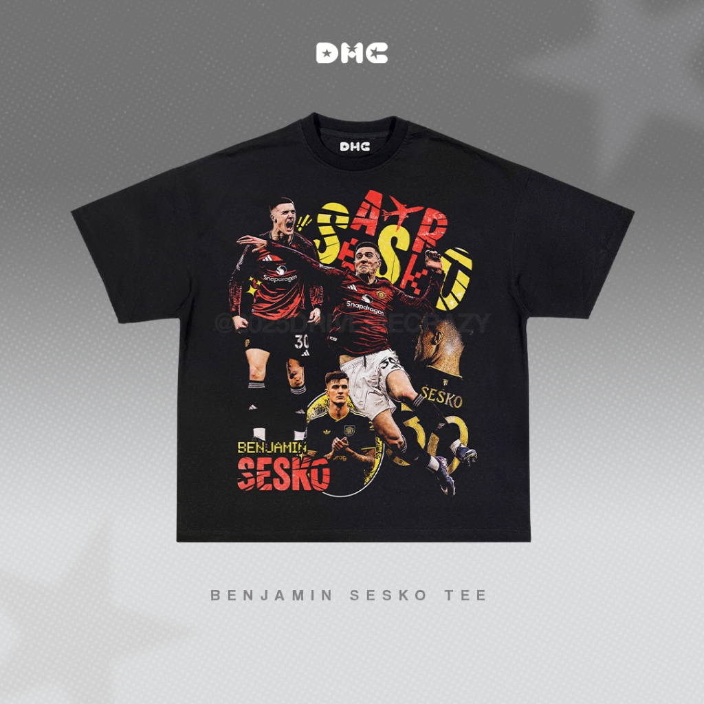 DMC Benjamin Sesko "Air Sesko" เสื้อยืดโอเวอร์ไซส์ฟุตบอลแมนเชสเตอร์ยูไนเต็ด