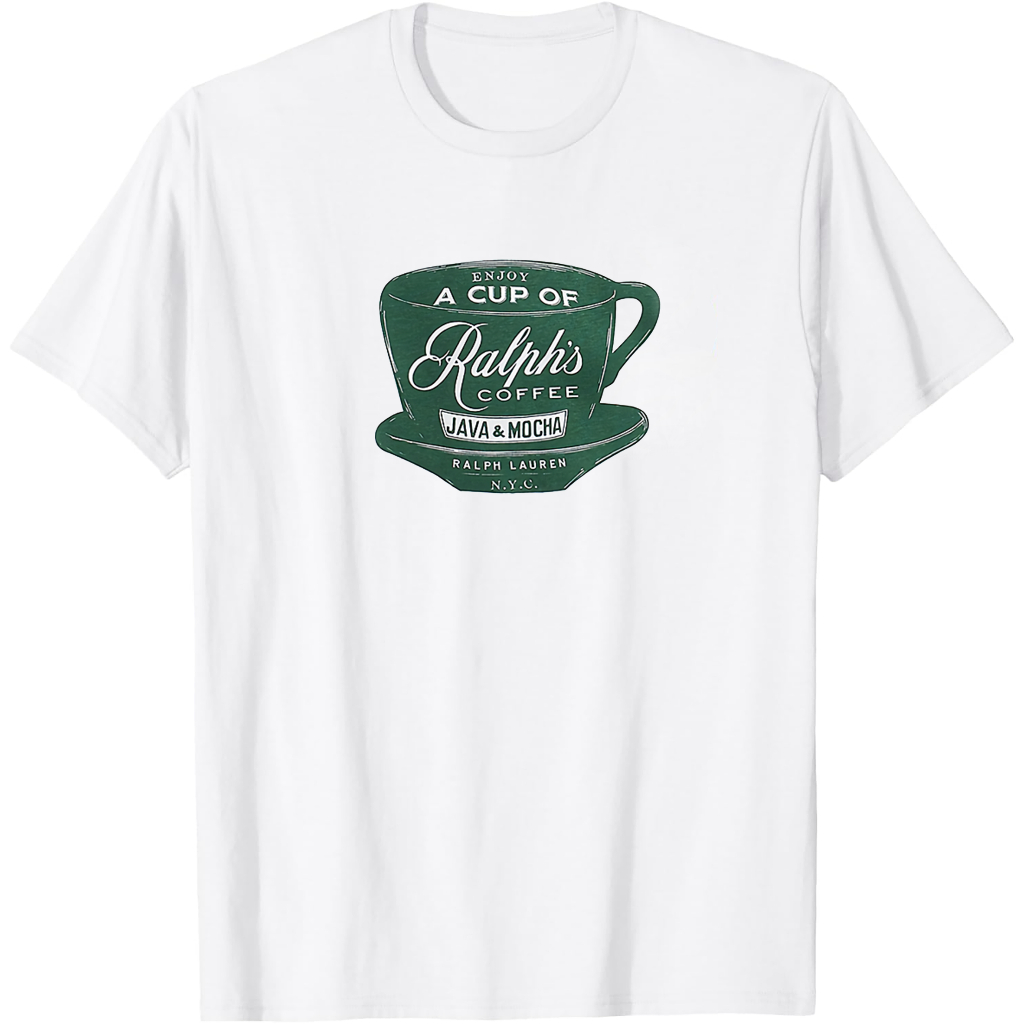 Ralph Lauren เสื้อโปโล Custom Slim Fit Ralphs Coffee เสื้อยืดแขนสั้น – Vintage 90s Retro เสื้อสําหรั