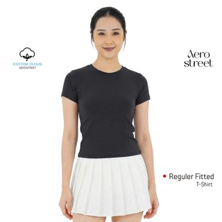 Aerostreet Fuji Kaos Wanita Perfect Fit Cotton Cloud Dark Grey Fitted T-shirt Cewek Women Casual Cotton Premium Basic Minimalis Lembut Nyaman 1B300