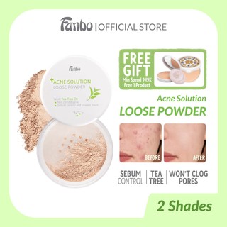 Fanbo Acne Solution Loose Powder  Bedak tabur khusus untuk kulit berjerawat dan berminyak - mengontrol minyak berlebih - non Comedo Genic - matte finish