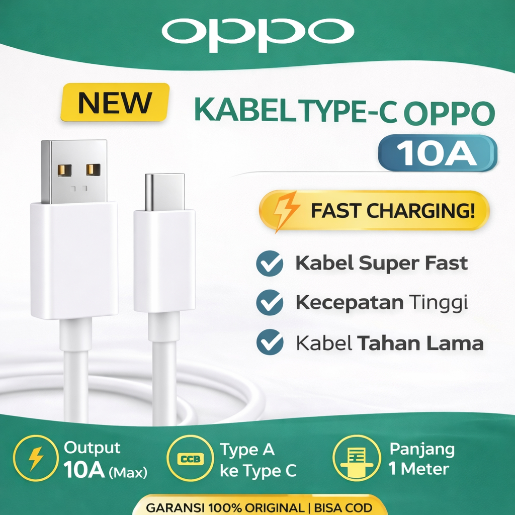 OPPO Type C 10A SuperVOOC ชาร์จเร็ว USB to Type C 1M สายชาร์จ Oppo 10A ดั้งเดิม
