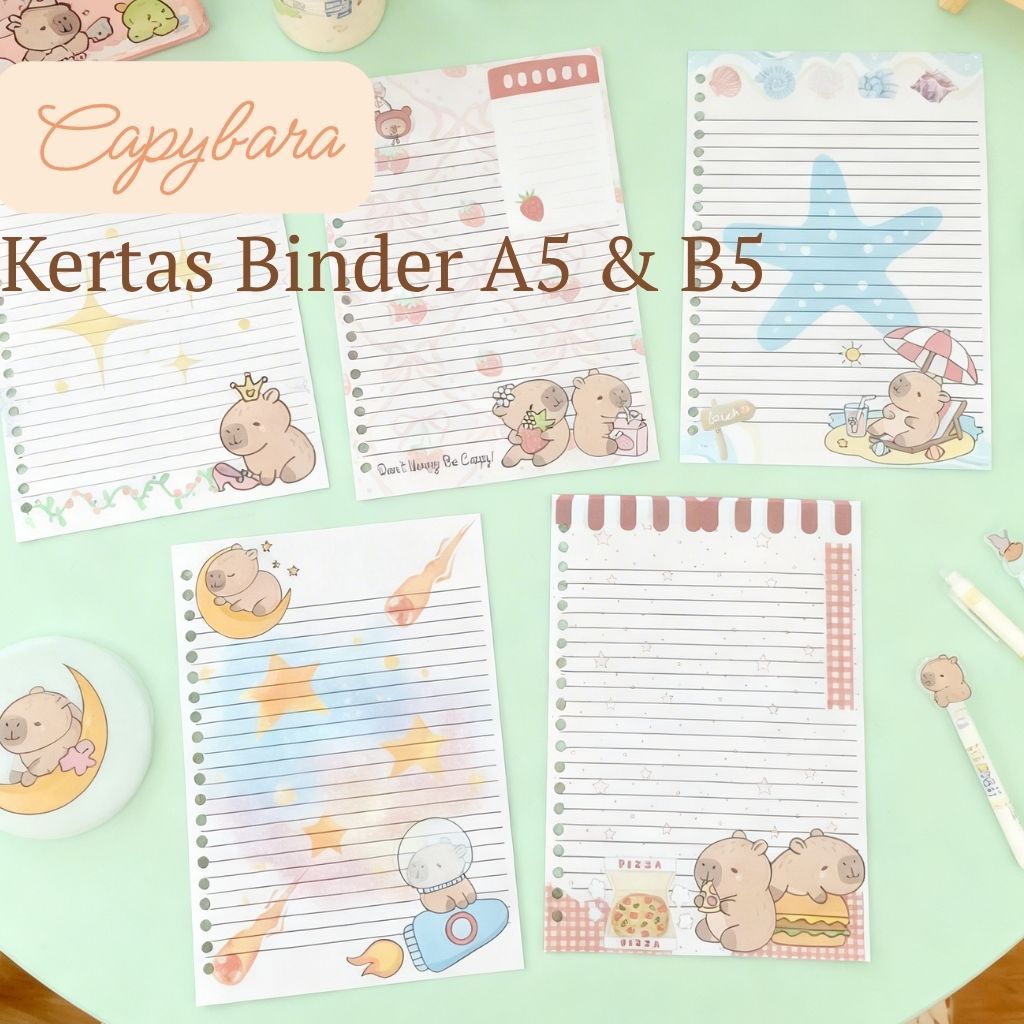 [Crayon Land] Loose Leaf/กระดาษ/เนื้อหา A5 & B5 Aesthetics Capybara 80gsm & 100gsm (10 แผ่น)