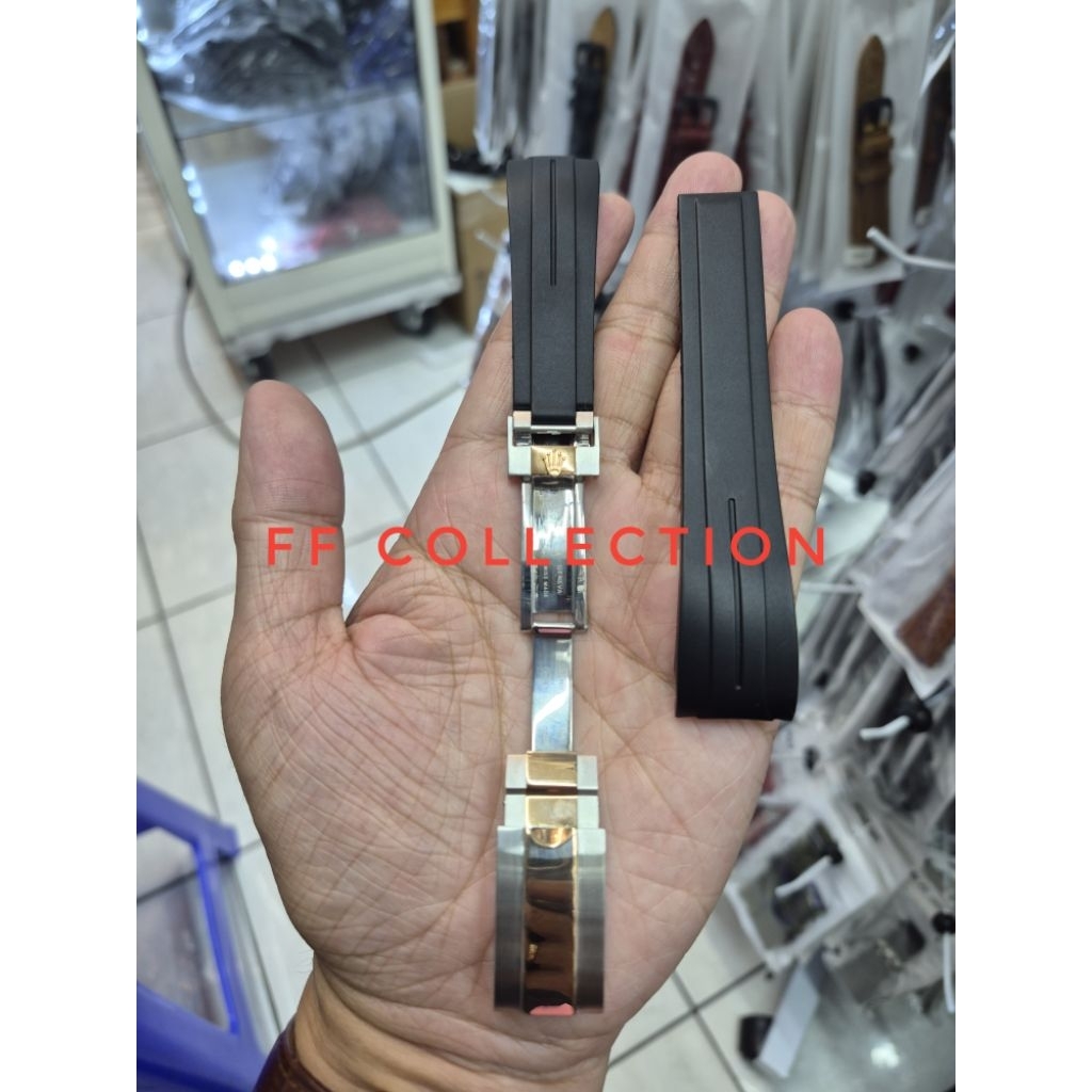 FF 20MM PREMIUM QUALITY สายนาฬิกายาง Rolex สายรวมหัวเข็มขัด