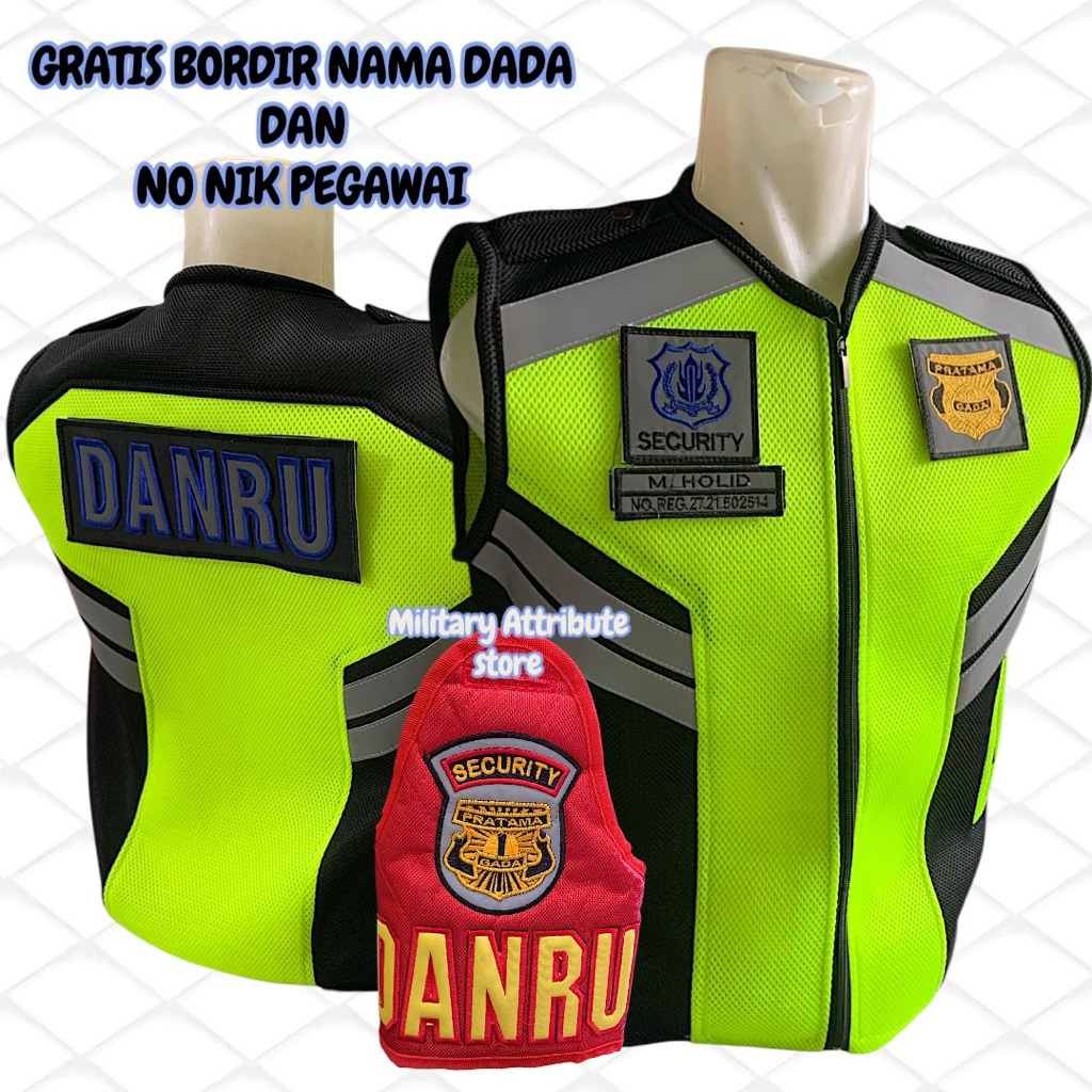 ONE SET OF TICK ANDRU SECURITY VEST PLUS DANRU ARMBAND / GADA PRATAMA SECURITY DANRU VEST / THICK ME