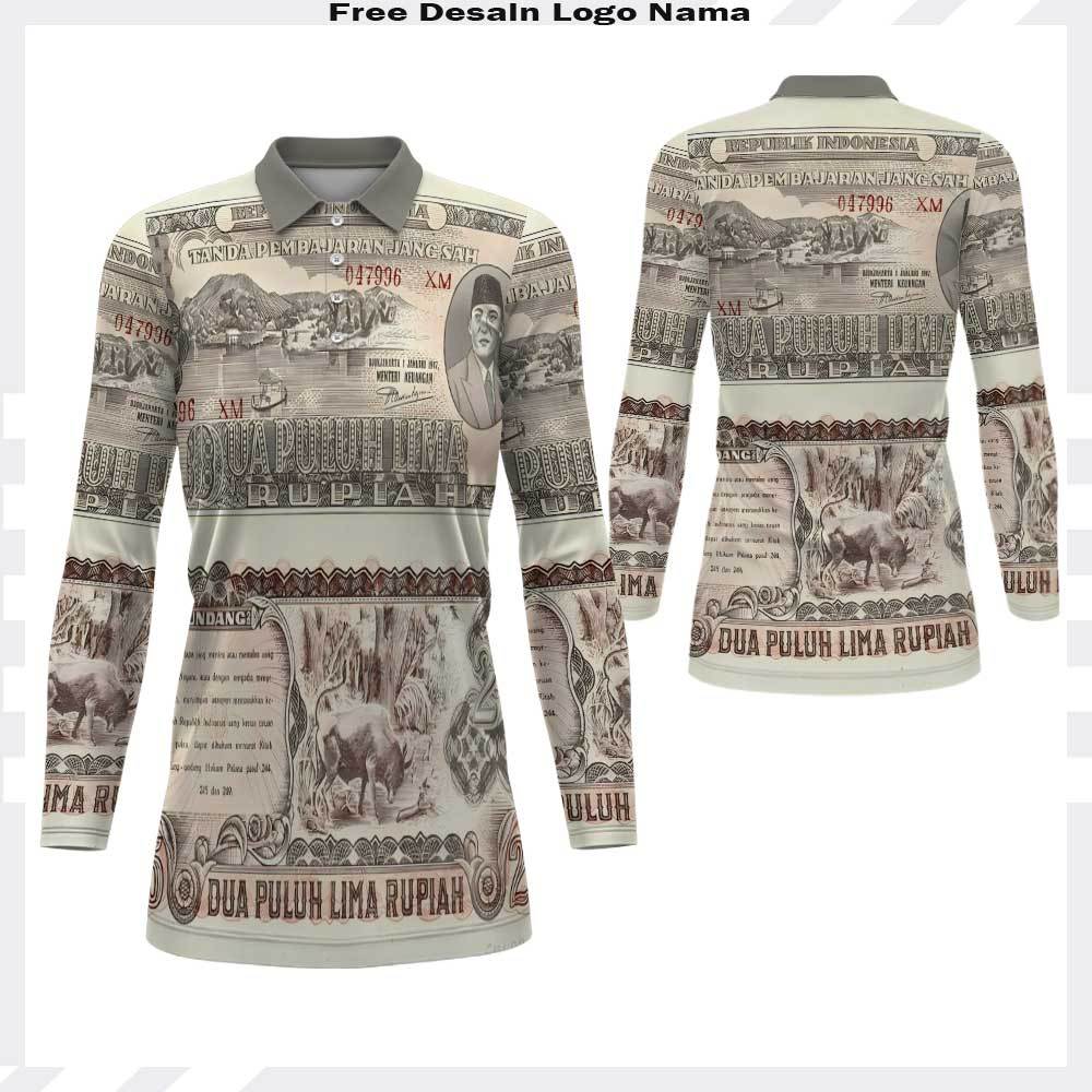 Old-School 25 Thousand Rupiah Money Tunic / 25 Thousand Rupiah Money Shirt / Old-School 25 Thousand 