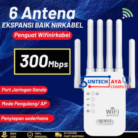 WIFI สัญญาณ Extender 6 เสาอากาศ WiFi สัญญาณ Booster Repeater ไร้สาย 300Mbps WiFi Extender WiFi Ampli