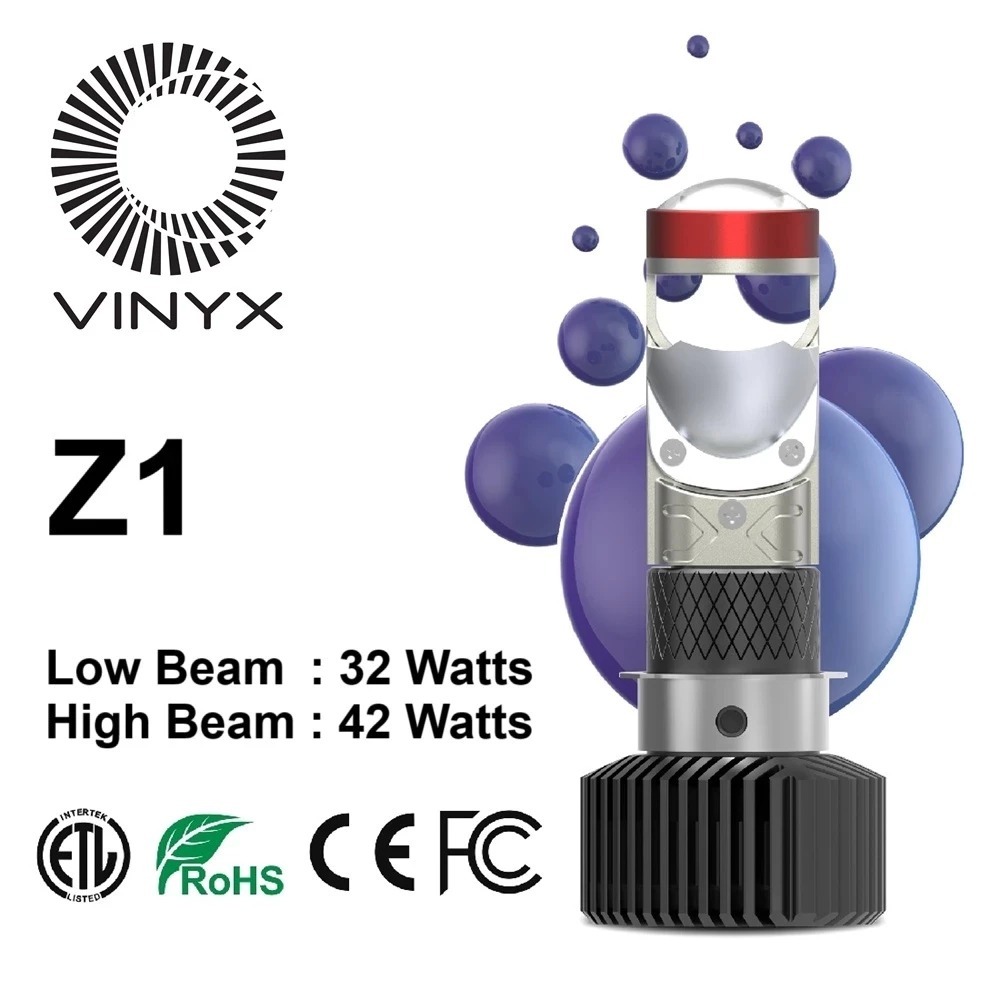 Vinyx Z1 ไฟหน้า LED H6 H4 H7 6000K H6 H7 H4 Z1 VIinyx Plus พัดลม