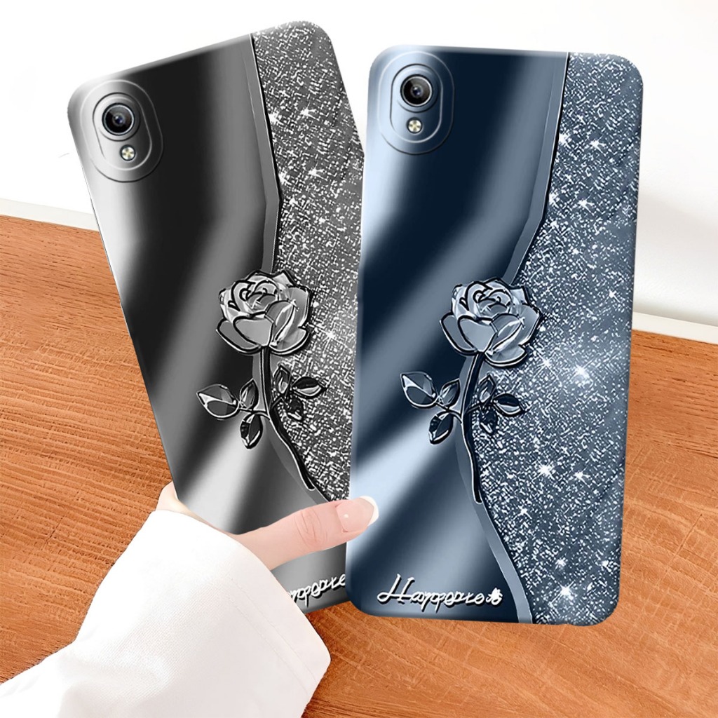 (FA-01) VIVO Y91C - Y1S Softcase Procamera Silicon Case rose flower motif new Silicon - HP Casing - 