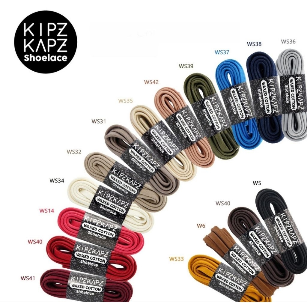 LILIN KIPZKAPZ GROUP WAXED COTTON SHOELATE FLAT 90 ซม.115 ซม.140 ซม.160 ซม. FLAT WAXED Shoelaces 6 มม.