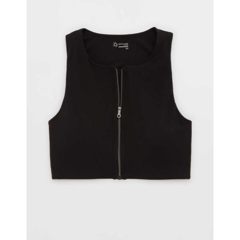 OFFLINE BY AERIE XTRA ZIPPER LONGLINE SPORTS BRA