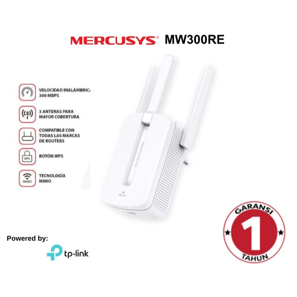 Mercusys MW300RE 300Mbps Wi-Fi Range Extender โดย Tplink Mercusys MW-300RE