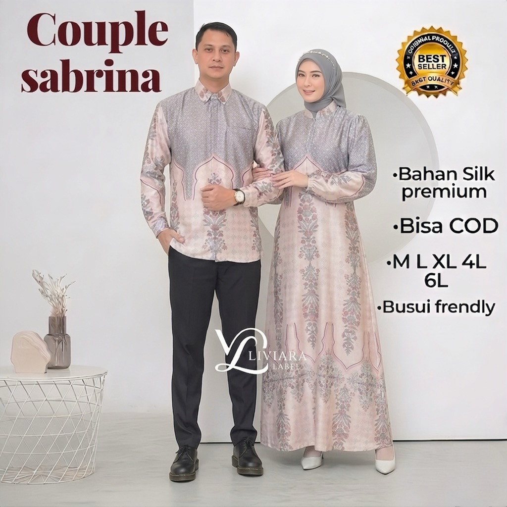 KEMEJA Couple Sabrina Silk Premium – Couple Eid Clothes 2026 Womens Gamis & Mens Shirts Nursing Frie