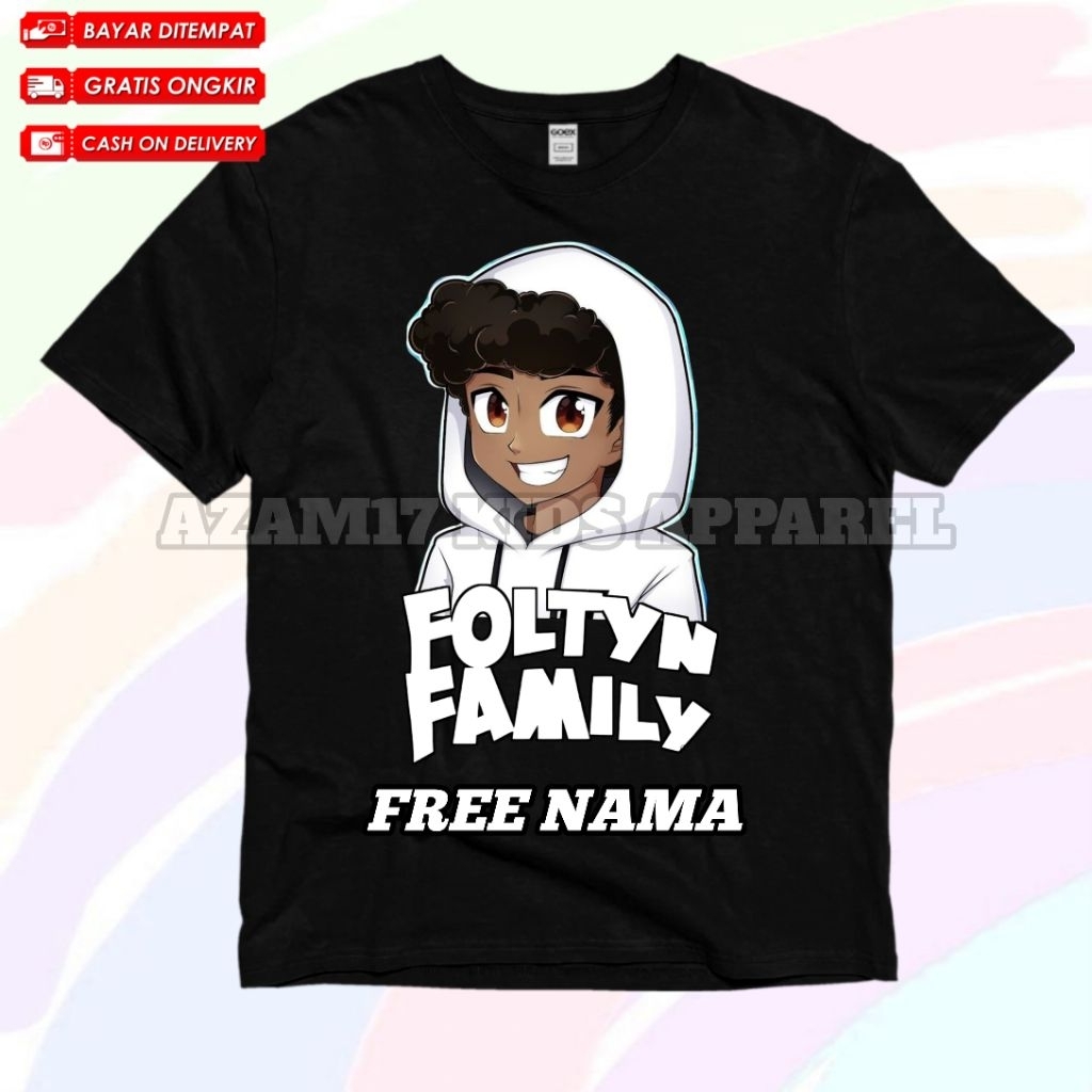 เสื้อยืดเด็ก เสื้อผ้าเด็ก เกม Youtuber Foltyn Family ชื่อฟรี / เสื้อยืดเด็ก เกม Foltyn Family Roblox