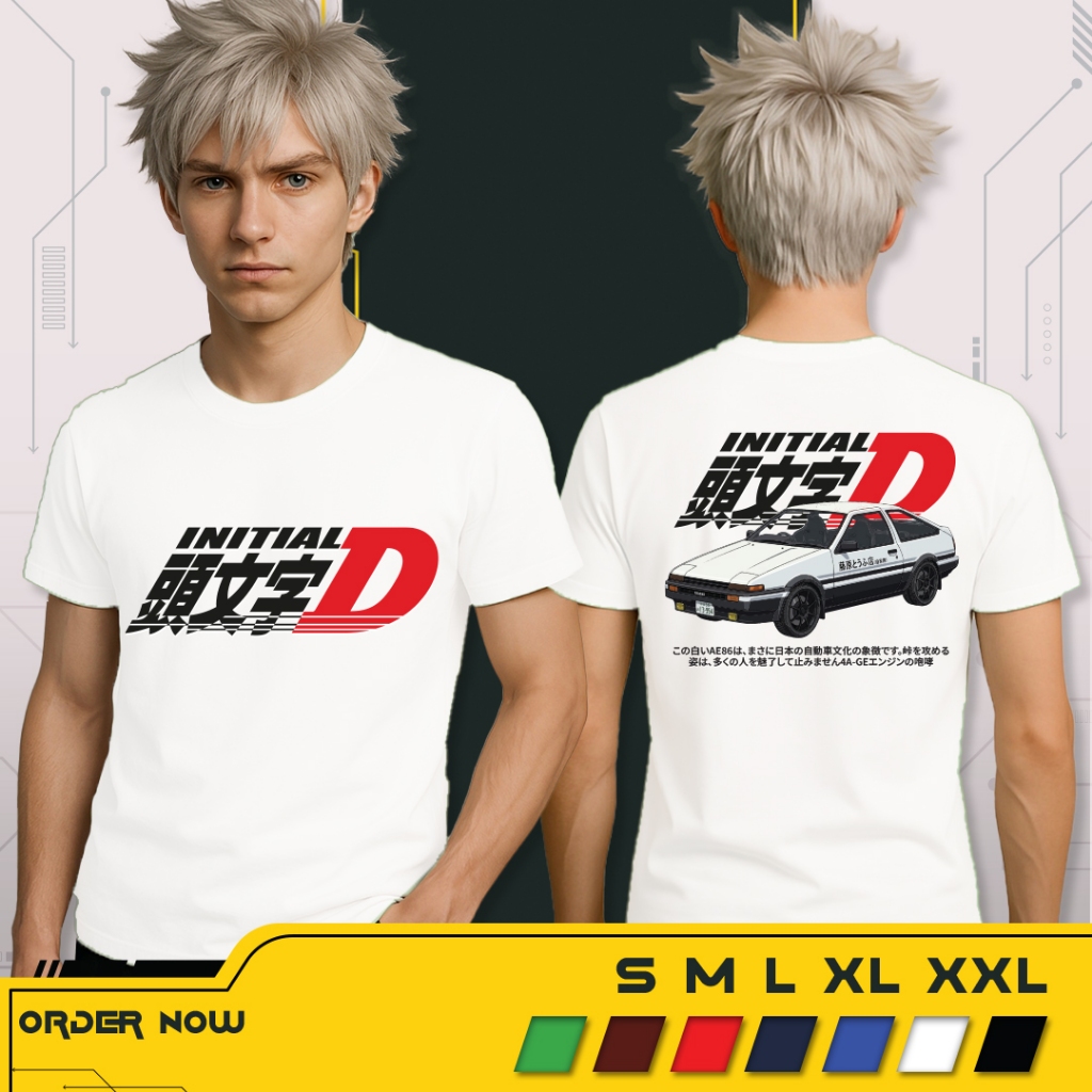เสื้อยืด Unisex พร้อม TOYOTA AE86 TRUENO INITIAL D Car Image