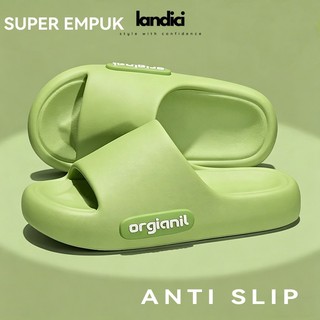 LANDICI Sandal Wanita Terbaru 2026 Gaya Korea Elegan Sandal Jeli EVA Sandal Datar Rumah Anti Slip