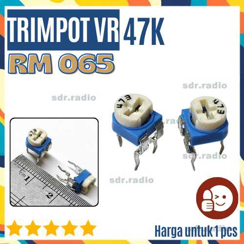VR 47K Ohm 473 RM-065 Variable Resistor Trimpot Trimmer พลาสติกสีฟ้า RM 065