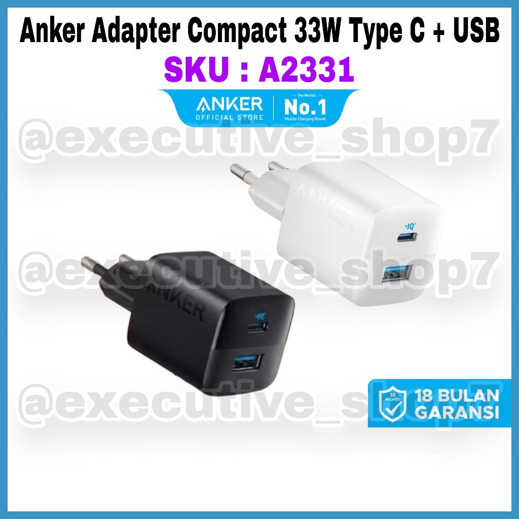 Anker Adapter Compact 33w Type C + USB - SKU: A2331