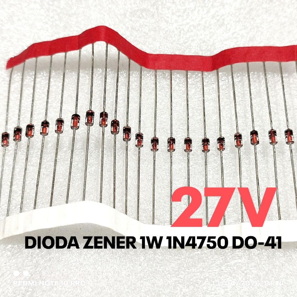 (10 ชิ้น) DIODE ZENER 1W 1WATT 27V 27 V DIODE 1N4750 1N4750 IN4750 IN 4750 D0-41 ST