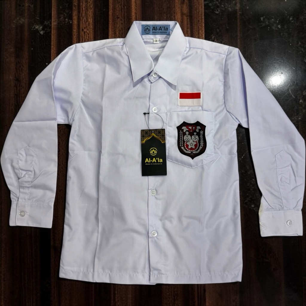 AL-ALA GLOSSY SCHOOL UNIFORM เสื้อสีขาวเสื้อแขนยาวสําหรับองค์ประกอบ SCHOOL, MIDDLE SCHOOL และสูง SCH