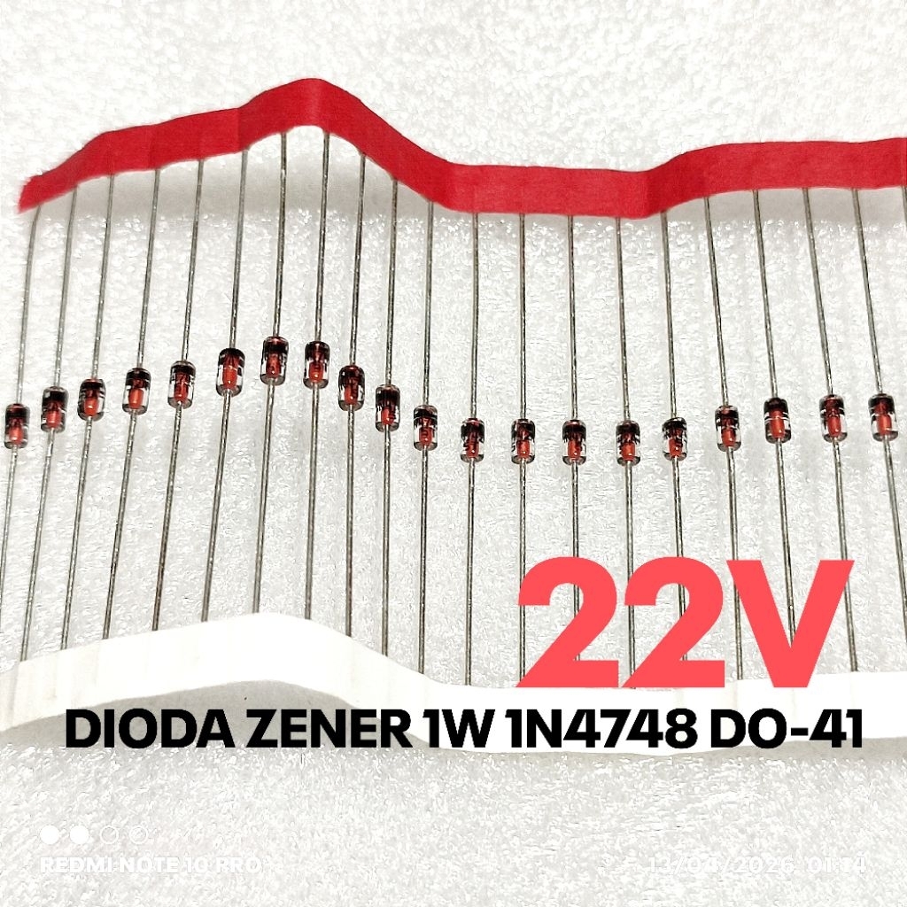 (10 ชิ้น) DIODE ZENER 1W 1WATT 22V 22 V DIEDE 1N4748A 1N 4748A IN4748A IN 4748A DO-41 ST